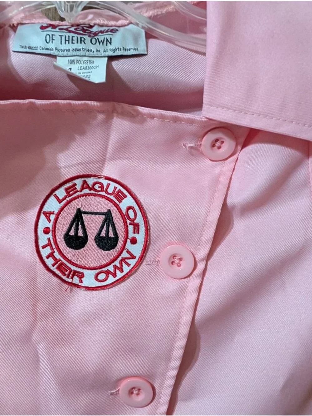 A League Of Their Own Pink Girls Costume Dress Medium 100% Polyester